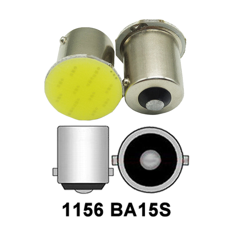 BA15S COB LED pære - 2 stk - 12v