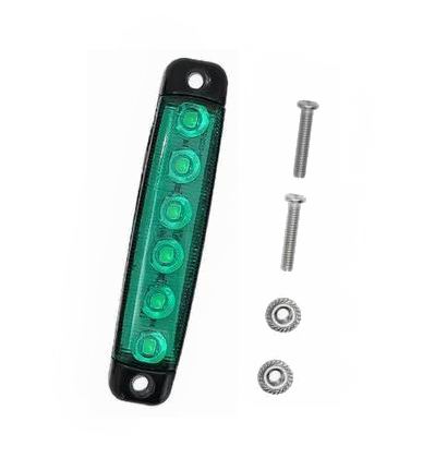 6 LED markeringslygte, 12-24v, Sæt med 10 stk