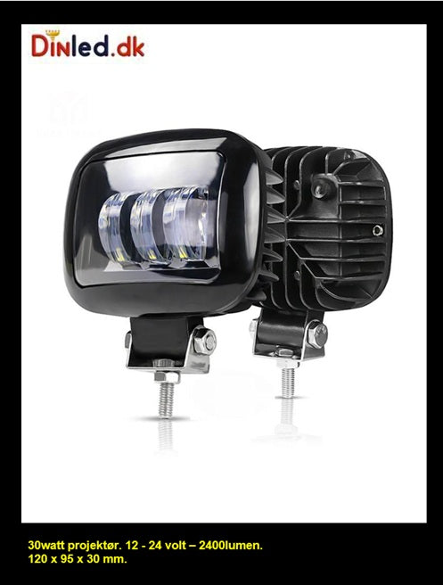 LED køretøjs projektør 30 watt 12/24 volt