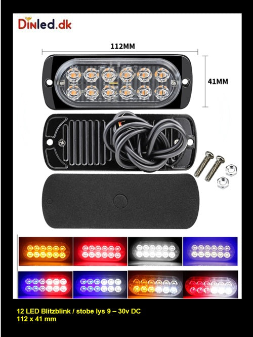 12 LED Blitzblink / strobe blink 12v / 24v - ALUMINIUM