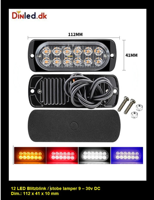 12 LED Blitzblink / strobe blink 12v / 24v - PVC