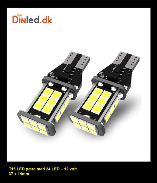 T15 W16W LED  pære - 24 SMD LED, 12v