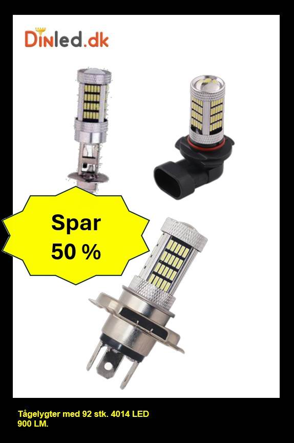 LED pære til tågelygter - 92 LED - 12 - 24v