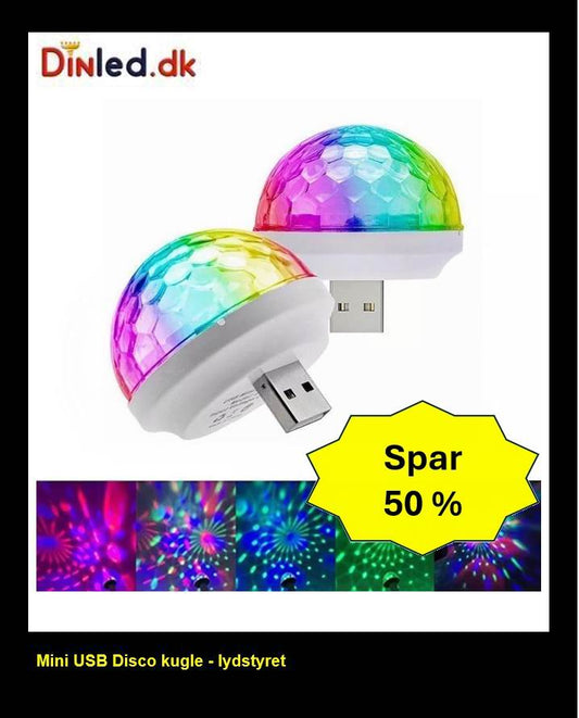 Mini USB Disco kugle - lydstyret
