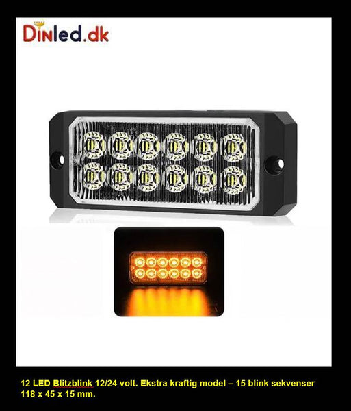 12 LED Blitzblink / strobe blink 12v / 24v - KRAFTIG MODEL