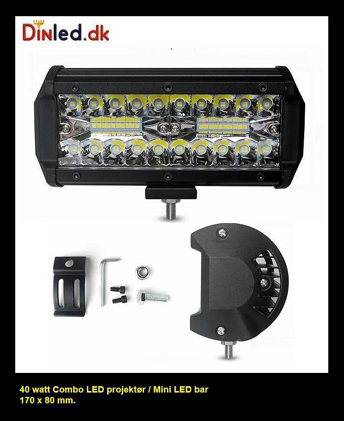 LED køretøjs projektør 40 watt 12/24 volt - Combo