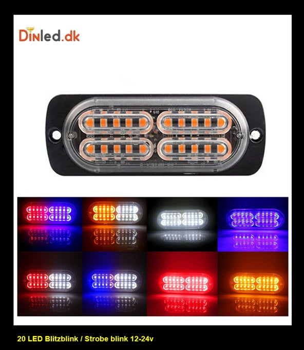 20 LED Blitzblink / strobe blink 12v / 24v