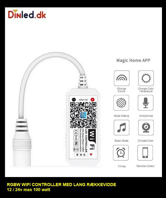 WIFI controller til RGBW strips med musik styring + Google Home + Alexa
