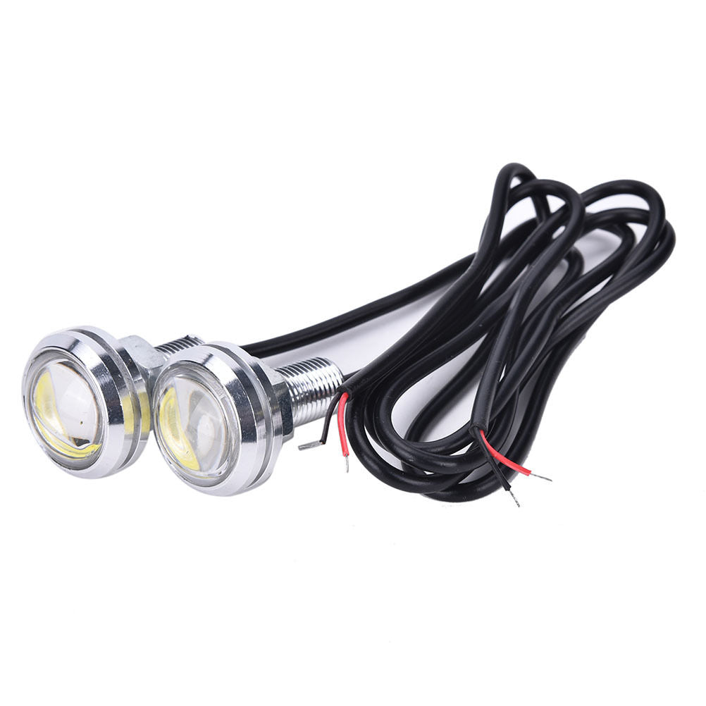 Eagle Eye LED lampe, Aluminium eller Sort,12volt, Sæt med 2 stk.