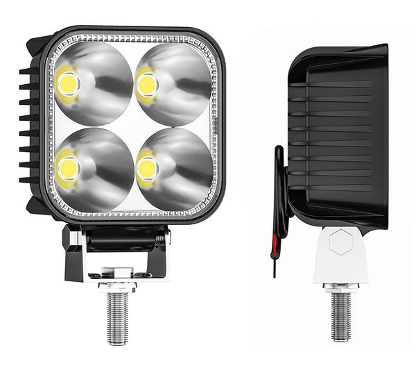 LED køretøjs projektør 20 watt 12/24/48 volt - m. Blitz blink