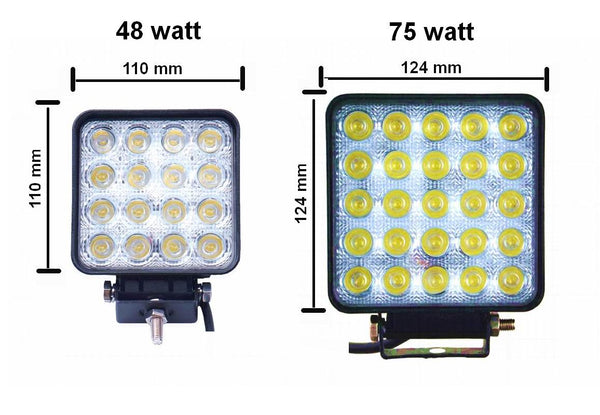 LED køretøjs projektør 75 watt 12/24 volt
