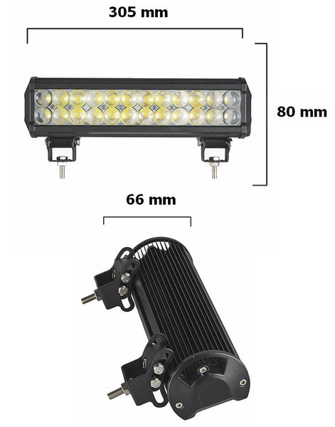 LED Lys bro / lys bar 72 watt 12/24 volt Combo