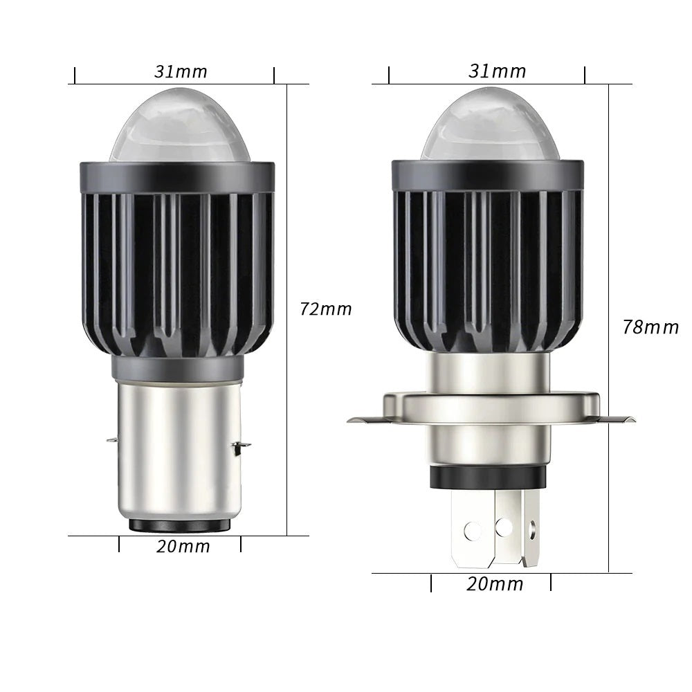 LED forlygtepærer til Scooter  / Motorcykel - 10-80v - BA20D / H6 - H4 - P15D