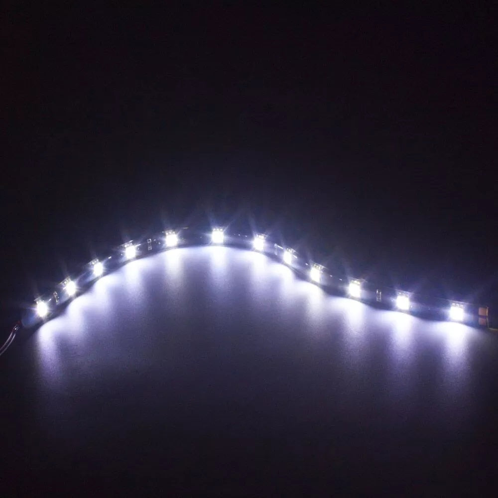 LED flexible strips 30cm vandtæt, 12v. Kraftigt lys –