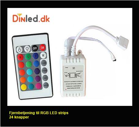 LED controller med fjernbetjening 12v til RGB strips - 24 knapper