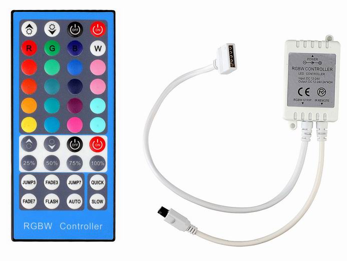 LED controller med fjernbetjening 12v/24v til RGBW strips - 40 knapper