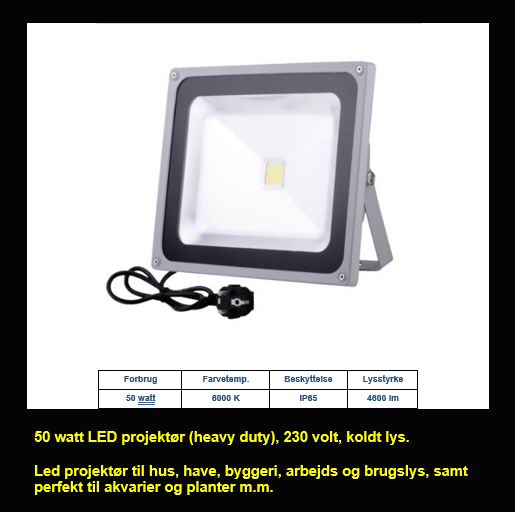 LED Standard projektør (heavy duty) 50 watt