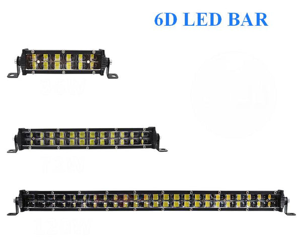 2 Rækkers 6D LED Lys Bro / Lys bar  36 - 72 - 108 watt