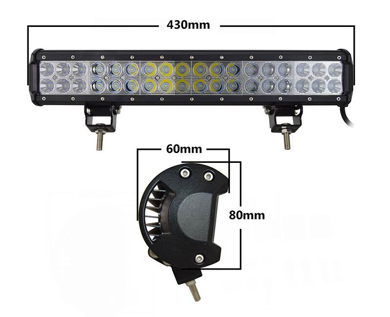 LED Lys bro / lys bar 108 watt 12/24 volt Combo