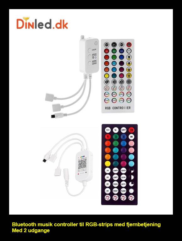 LED MUSIK RGB Bluetooth controller med fjernbetjening 12/24v