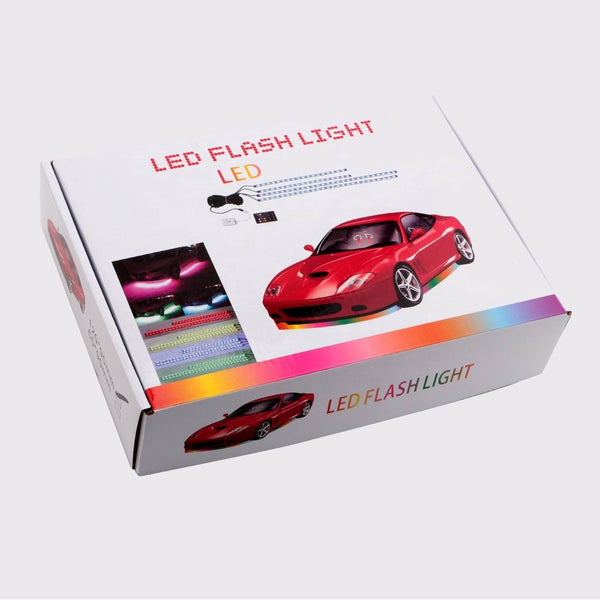 Ambient multicolor LED lys til montering under bilen 90x120 cm