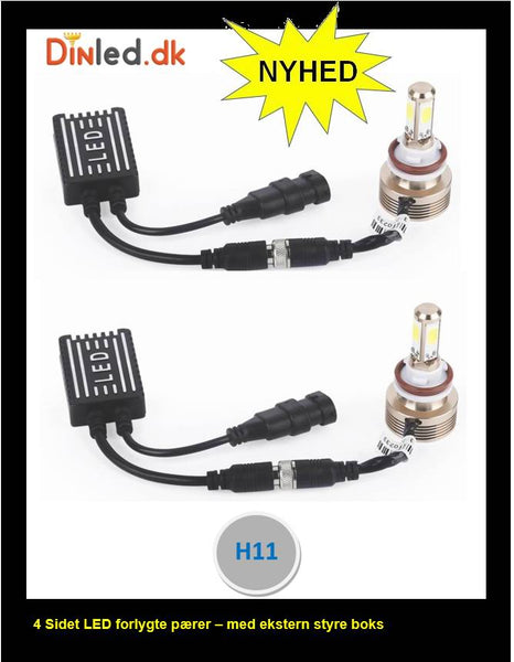 H11 4 sidet LED forlygtepærer med ekstern styreboks