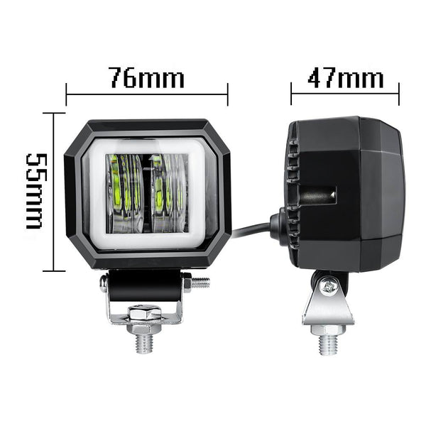 LED køretøjs projektør 20 watt 12/24 volt - HALO - Square