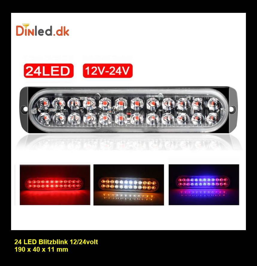 24 LED Blitzblink / strobe blink 12v / 24v - 2x12