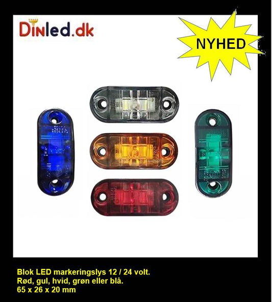 LED Blok markeringslygte, 12 / 24v