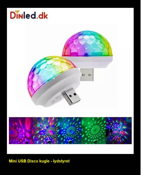 Mini USB Disco kugle - lydstyret