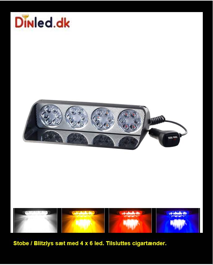 4 x 6 LED Blitzblink / strobe blink blok 12 / 24 volt