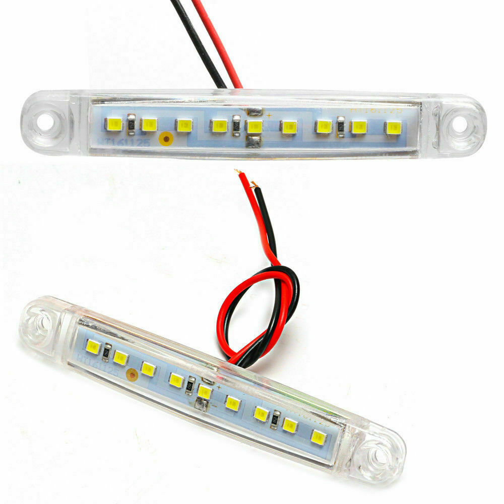 9 LED markeringslygte, 12v - 10 stk