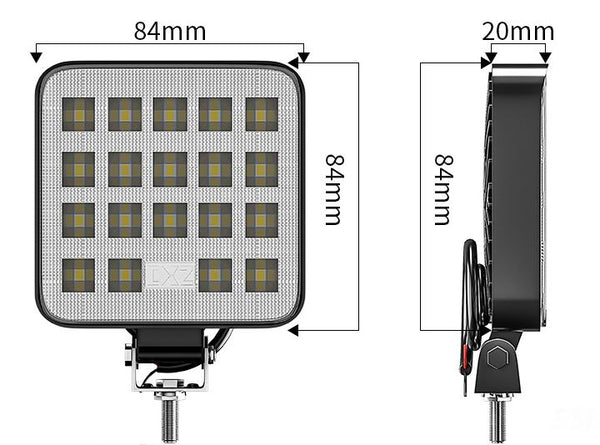 LED køretøjs projektør 27 watt 12/24/48 volt - kompakt slim model