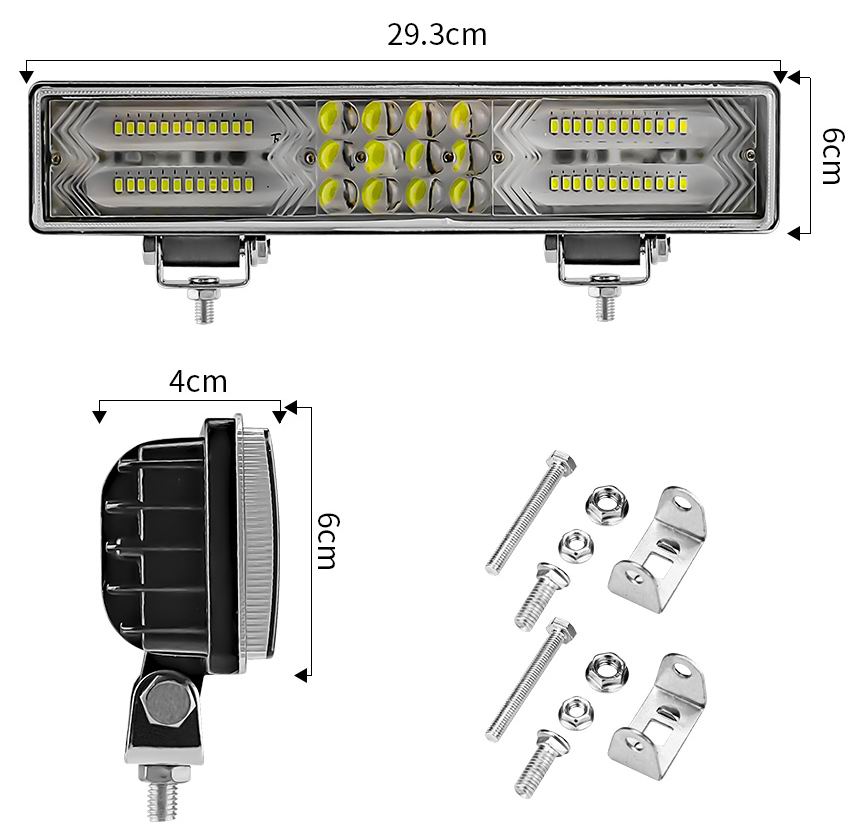 LED Lys bro / lys bar 90 watt 12/24/48 volt Combo